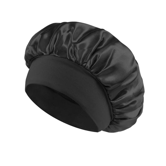 Solid Color Bath Cap Adult Fashion Satin Wide Brim Sleep Cap for Women Chemotherapy Hair Care - UrbanNest Co