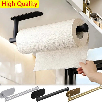 Kitchen Paper Towel Holder Adhesive Tissue Hanger Toilet Roll Paper Dispenser Cabinet Storage Napkin Rack Bathroom Accessories - UrbanNest Co