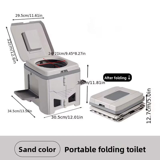 Foldable Portable Toilet for Car & Camping - Emergency Outdoor Stool with Odor - Proof Design, Adult Travel Toilet - UrbanNest Co