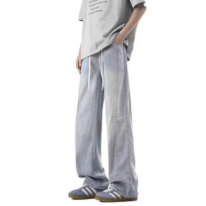 Casual Loose Straight Leg Wide Leg Jeans for Men - UrbanNest Co