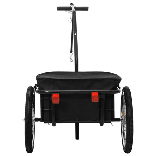 NNEVL Bike Cargo Trailer/Hand Wagon 155x60x83 cm Steel Black - UrbanNest Co
