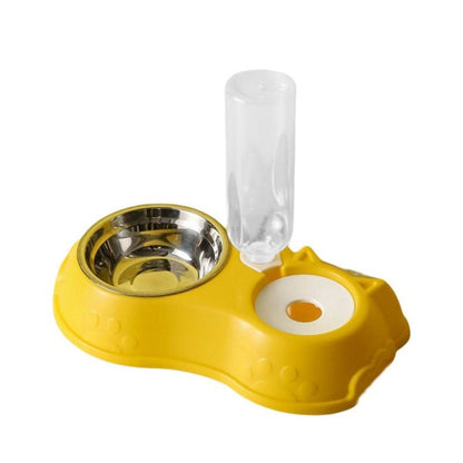 500ML Dog Bowl Cat Feeder Bowl With Dog Water Bottle Automatic Drinking Pet Bowl Cat Food Bowl Pet Stainless Steel Double 3 Bowl - UrbanNest Co