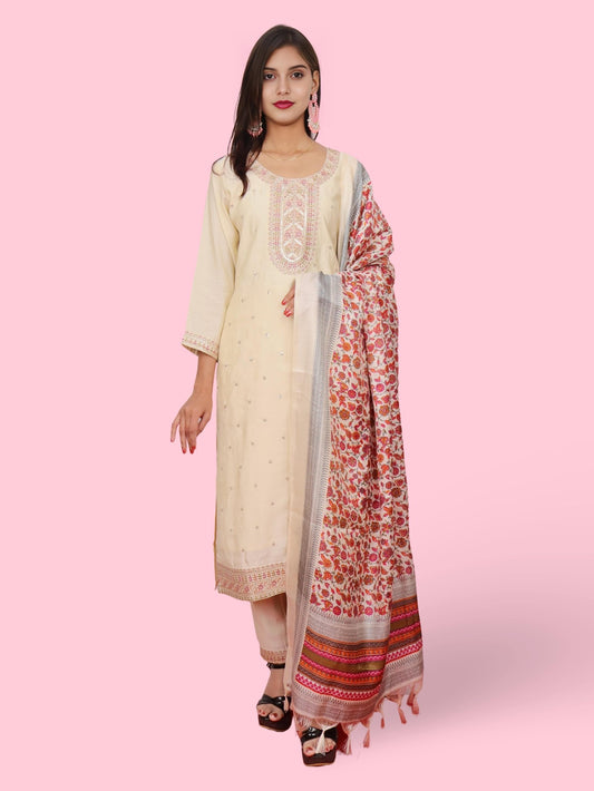 Women's Silk Kurta - Pant, and Dupatta Set - UrbanNest Co