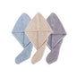 Solid color hair towel Textured dry hair cap 9.8 "X 25.5" absorbent hair towel wrap for button - down women - UrbanNest Co