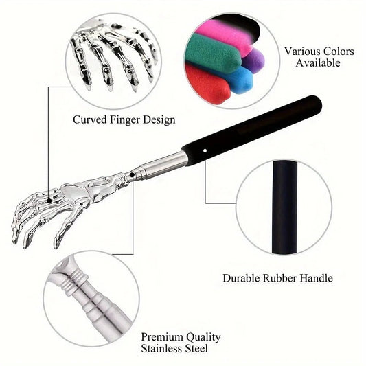 Portable Extendable Back Scratcher Stainless Steel Telescoping Back Scratcher for Both Human and Pets Extendable Back Massager - UrbanNest Co