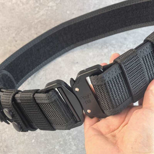 Tactical Alloy Buckle Belt - Black Multifunctional Outdoor Belt for Men, Extended Training Belt - UrbanNest Co