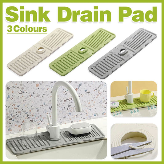 Faucet Draining Pad Narrow Sink Splash Guard Mat for Washbasin Water Catcher - Grey - UrbanNest Co