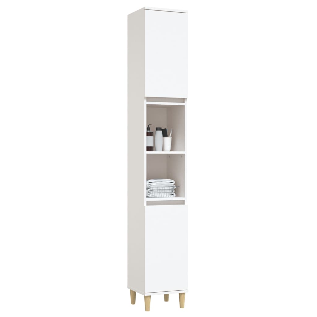 NNEVL Bathroom Cabinet White 30x30x190 cm Engineered Wood - UrbanNest Co